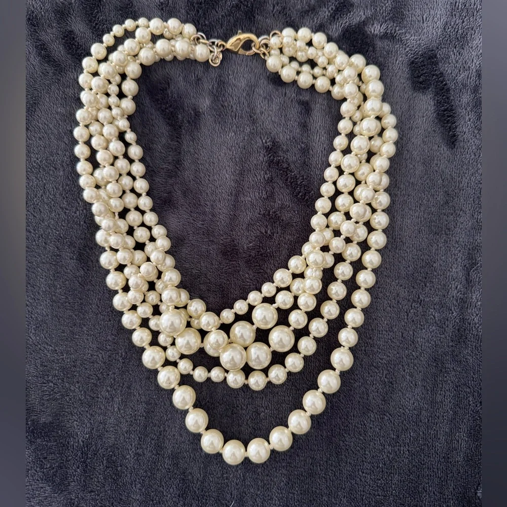 J. Crew Factory Multi-Strand Cream Pearl Necklace - Picture 1 of 3